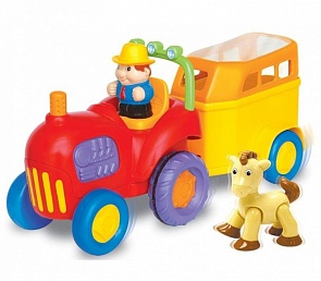 Интерактивная развивающая игрушка - трактор с лошадкой (Kiddieland, KID 038224veg)